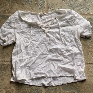 white criss cross shirt